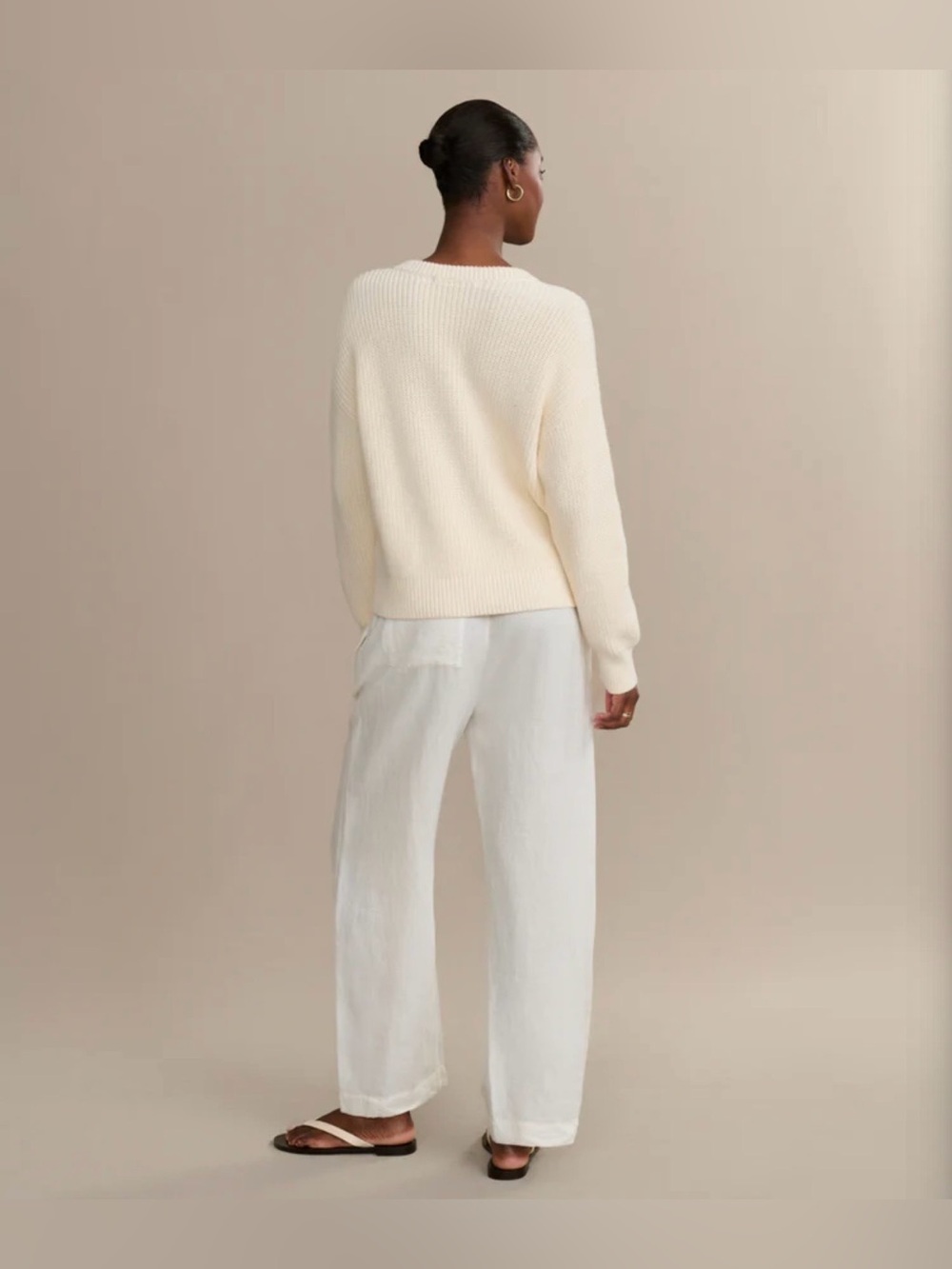 Jenni Kayne, Cotton Hayes Crewneck Cardigan, Ivory, Size XS, NWT - Picture 3 of 8
